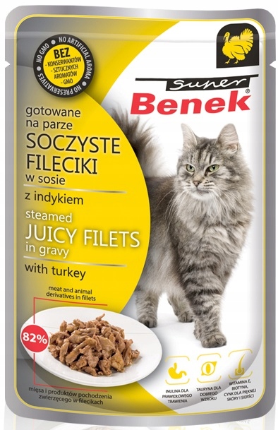Benek Mokra karma Fileciki Saszetki dla kota Mix Smaków 32x85g