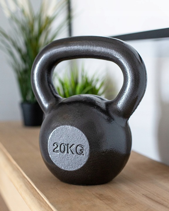 KETTLEBELL ODWAŻNIK DO ĆWICZEŃ KETTLE HANTLA HANTEL ŻELIWNY FITNESS 20KG