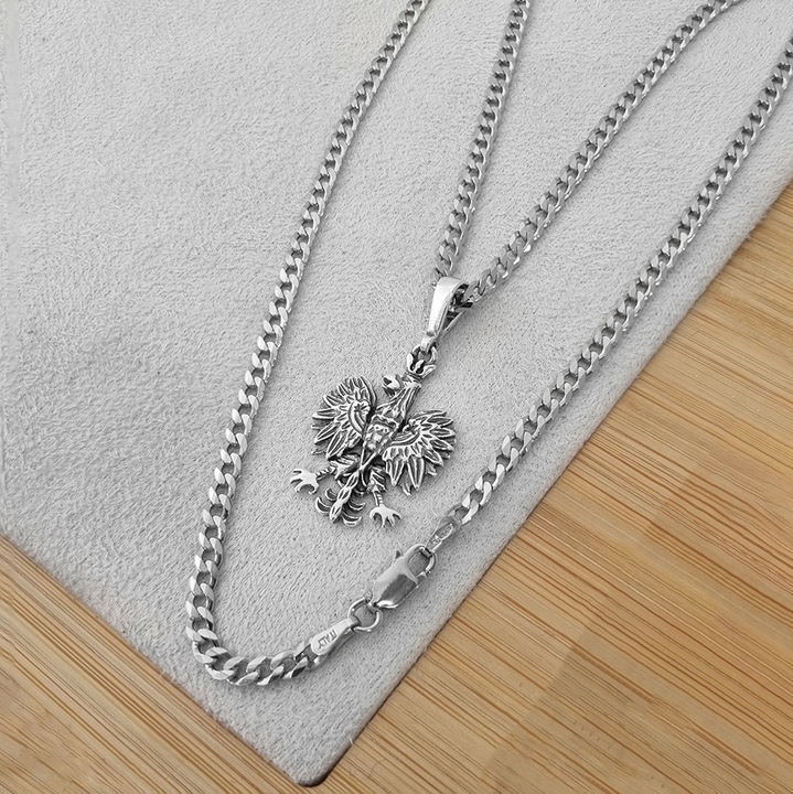 Zawieszka Srebrna pr. 925 Wisiorek ORZEŁ w Koronie Godło Polski (Mały)