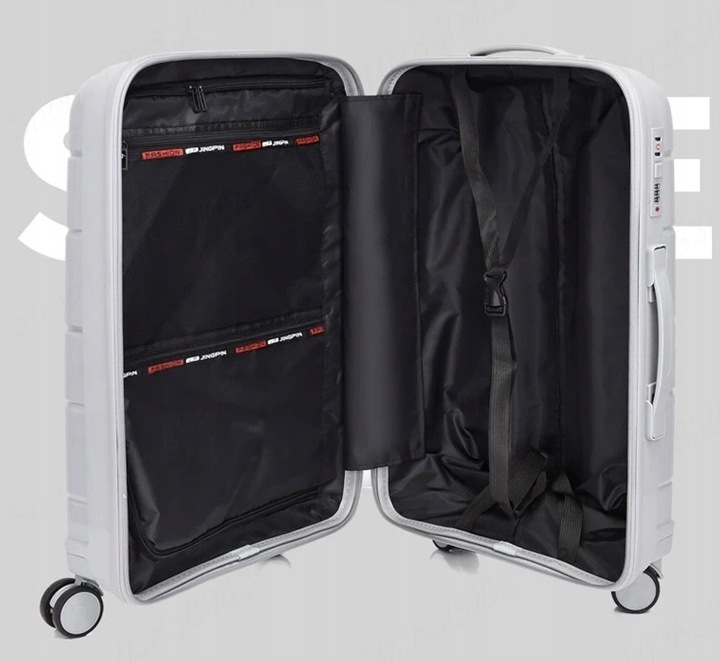 WALIZKA KABINOWA 37L srebrna szarość 55cm x 35cm x 22cm polipropylen twarda