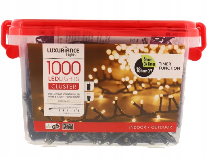 Lampki Świąteczne Zewnętrzne Na zewnątrz 1000 lampek 19,9 m SOLIDNE MOCNE