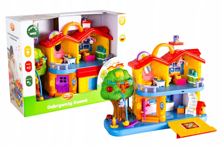 Odkrywczy Domek zabawka interaktywna edukacyjna dla dzieci 12m+, Dumel
