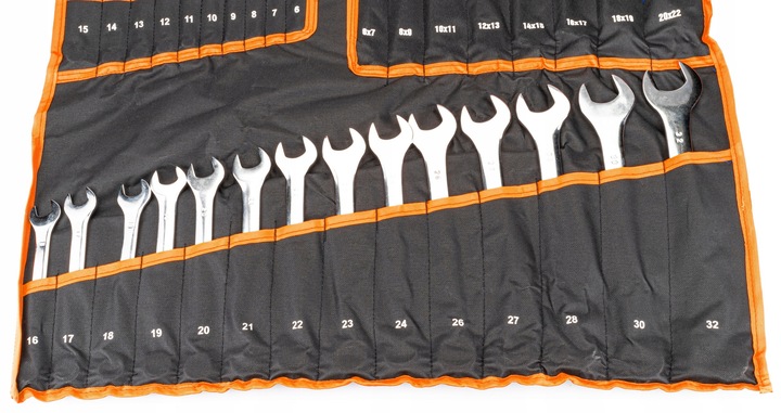 KLUCZE PŁASKO OCZKOWE 6-32 TORX ZESTAW NA PŁACHCIE PŁACHTA 47 ELEMENTY