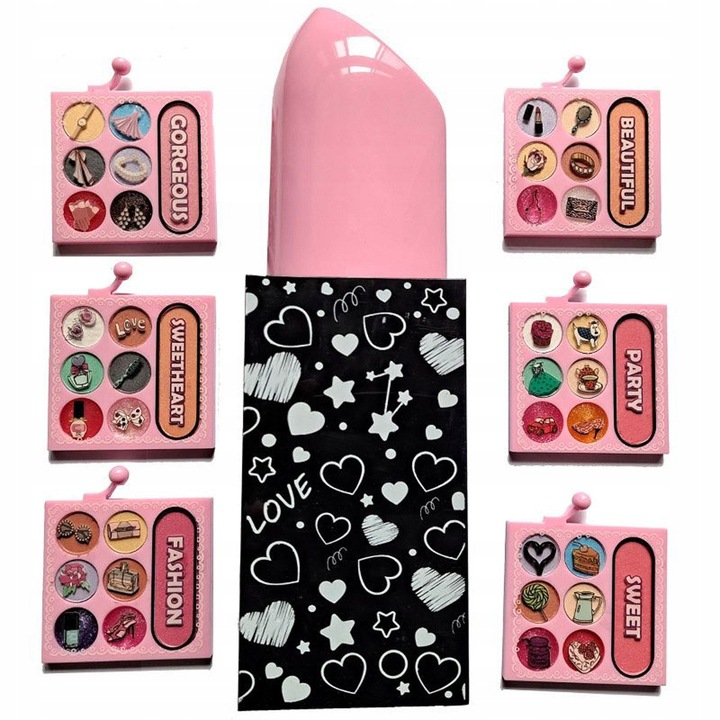 KUFEREK ZESTAW KOSMETYKÓW DO MAKIJAŻU PIĘKNOŚCI TOALETKA DO MAKIJAŻU DLA DZ