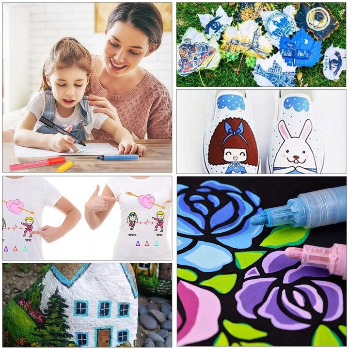 MARKERY KREDOWE do TABLIC PISAKI SUCHOŚCIERALNE Flamastry Mazaki - 12 SZT