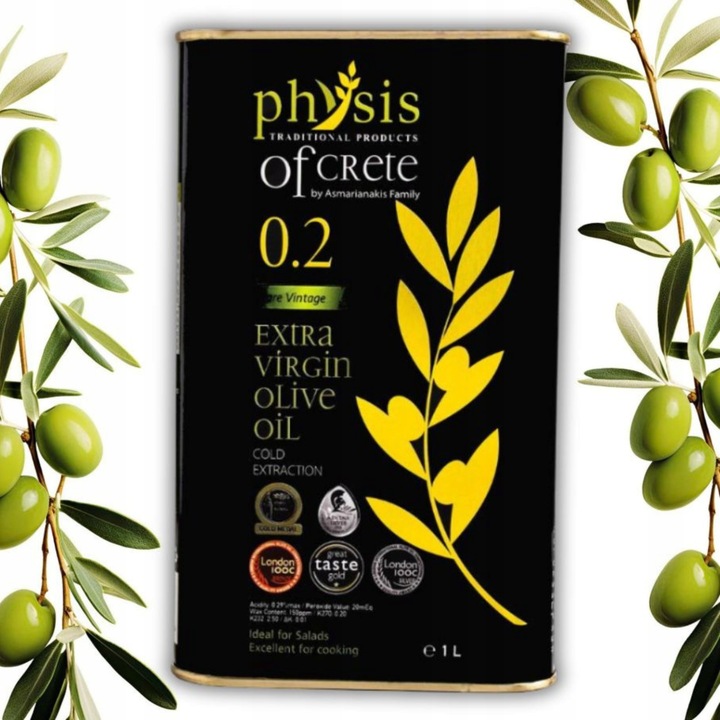 OLIWA Z OLIWEK 1L EXTRA VIRGIN GRECKA W PUSZCE PHYSIS OF CRETE 0.2% ŚWIEŻA