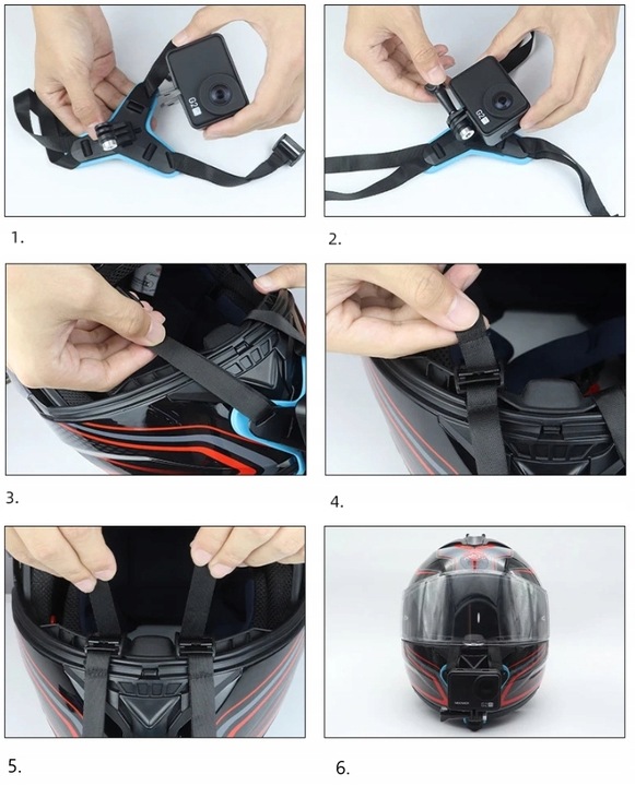 Mocowanie do kasku uchwyt na kask do kamer GoPro 12 11 10 9 8 7 6 5 MAX DJI