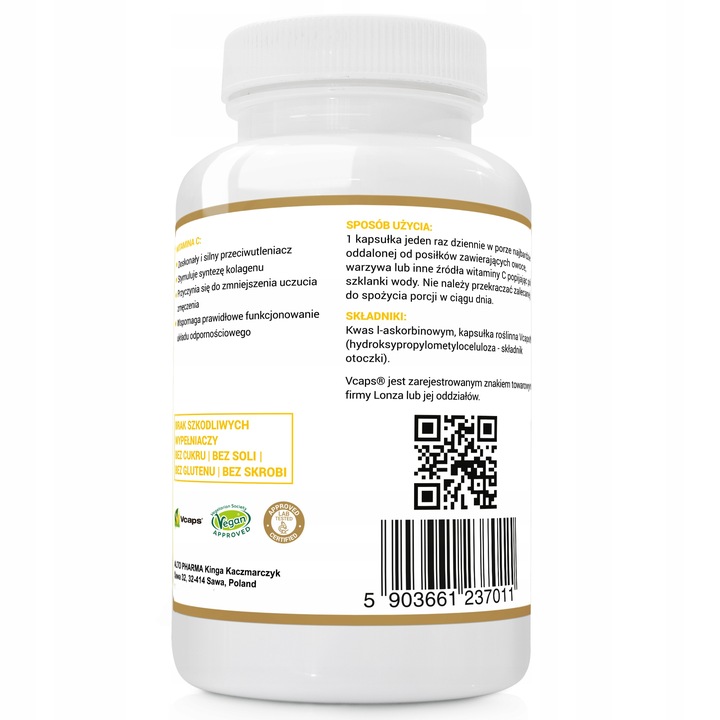 WITAMINA C 1000mg KWAS L-ASKORBINOWY WEGE 120 kaps