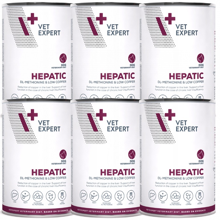 Mokra karma dla psów wsparcie wątroby kurczak Vet Expert Hepatic 6 x 400g