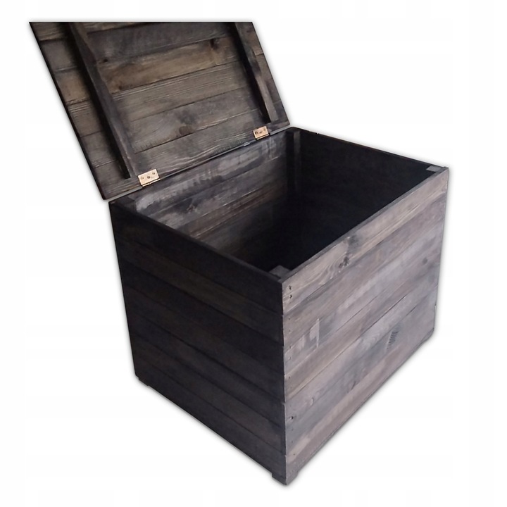 SOLIDNA SKRZYNIA OGRODOWA KUFER SIEDZISKO kolor PALISANDER 80 LITRÓW