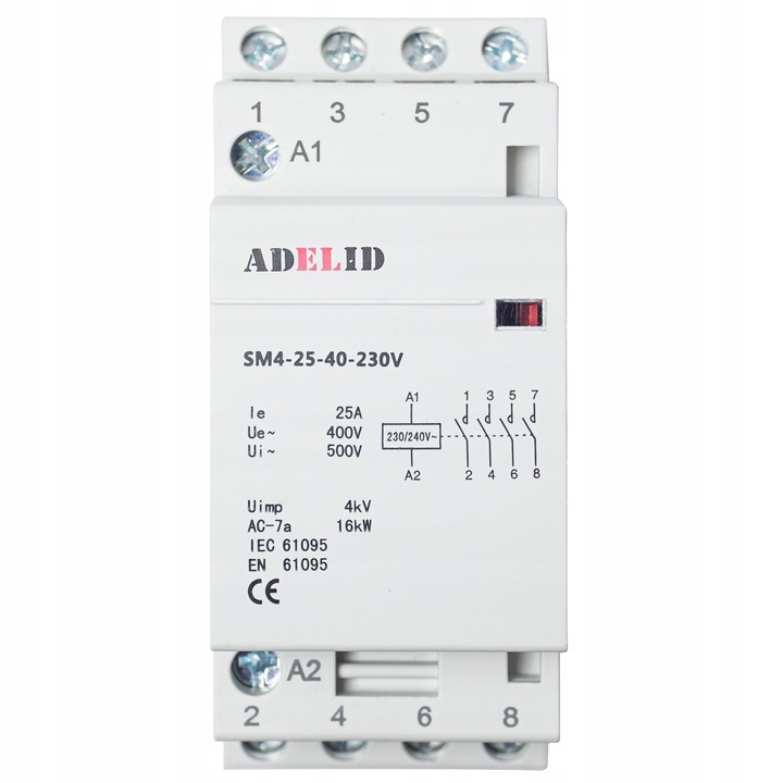 STYCZNIK MODUŁOWY 25-40 230V 25A 2P 4Z 3-FAZ