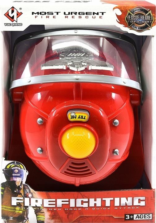 KASK STRAŻACKI Interaktywny + PISTOLET na WODĘ ze zbiornikiem MAŁY STRAŻAK