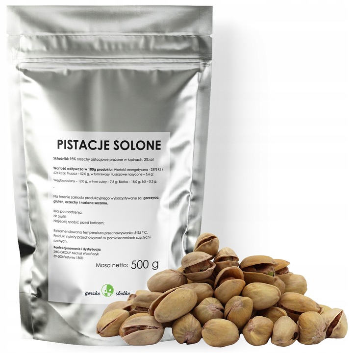 PISTACJE SOLONE PRAŻONE naturalne premium 500g