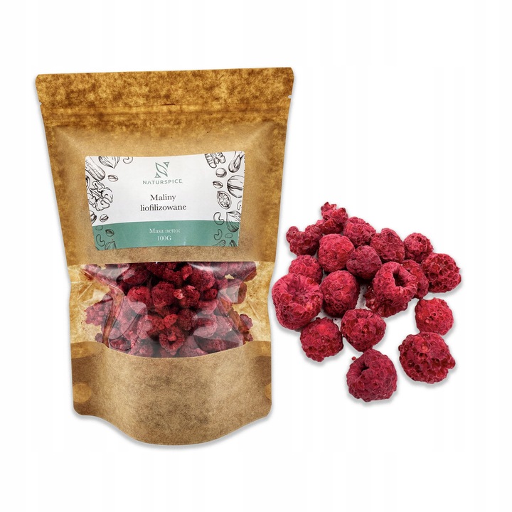 Maliny liofilizowane 100g CAŁE
