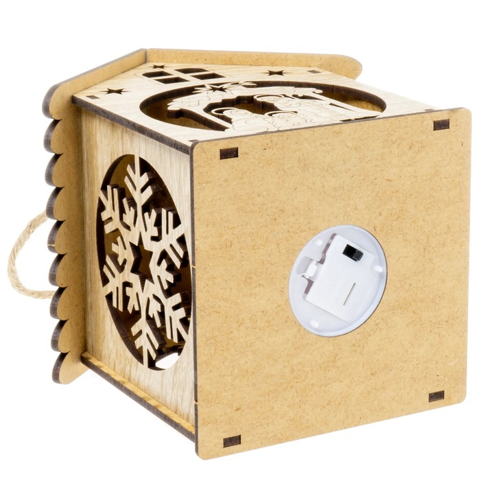 Lampion drewniany adwentowy świąteczny latarenka na roraty dla dzieci LED