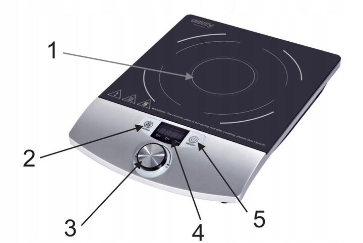 KUCHENKA INDUKCYJNA JEDNOPALNIKOWA PŁYTA GRZEWCZA SZKLANA 2000W TIMER LCD