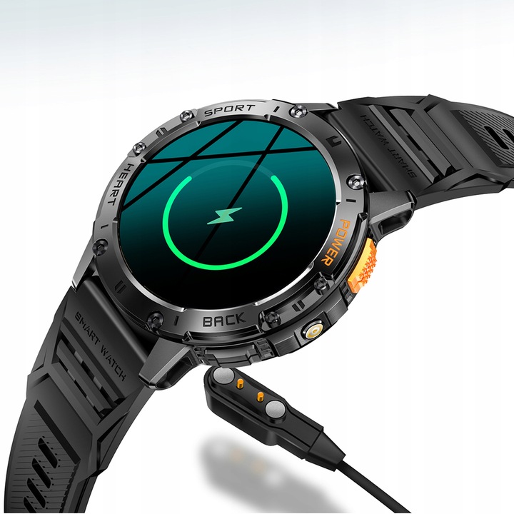 Zegarek Męski Smartwatch AMOLED IP68 530mAh Pomiary Rozmowy SMS Latarka PL