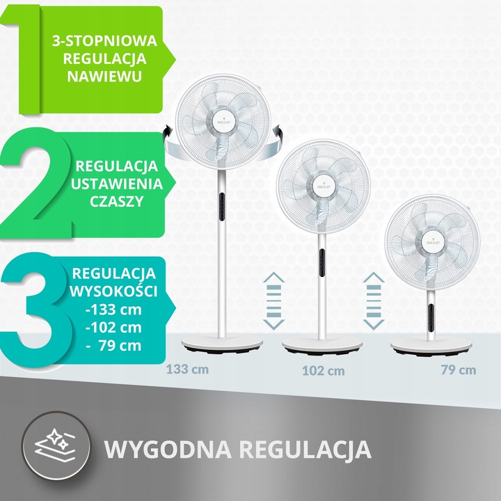 Wentylator stojący podłogowy wiatrak biały 3w1 Haus & Luft HL-WP-01