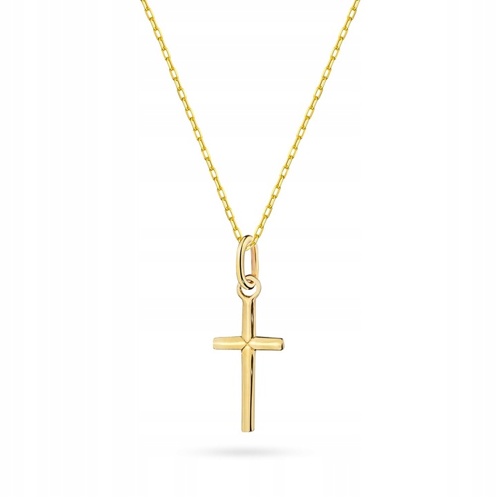 ZŁOTY ŁAŃCUSZEK z KRZYŻYKIEM 585 CHRZEST KOMUNIA