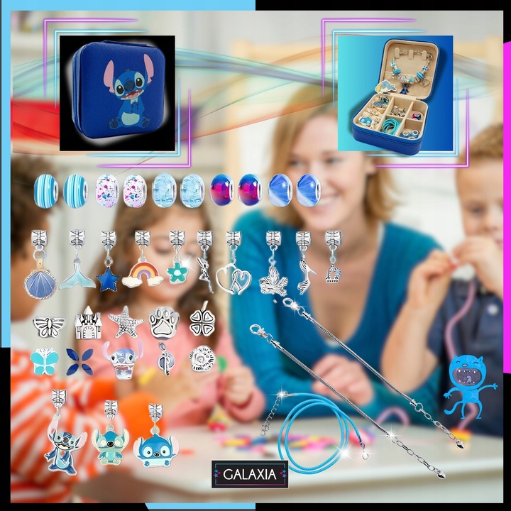 ZESTAW DO ROBIENIA BRANSOLETEK NASZYJNIKÓW Do Biżuterii STITCH LILO i STICH