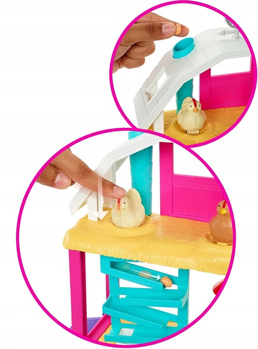 LALKA BARBIE ZESTAW FARMA WESOŁYCH KUREK