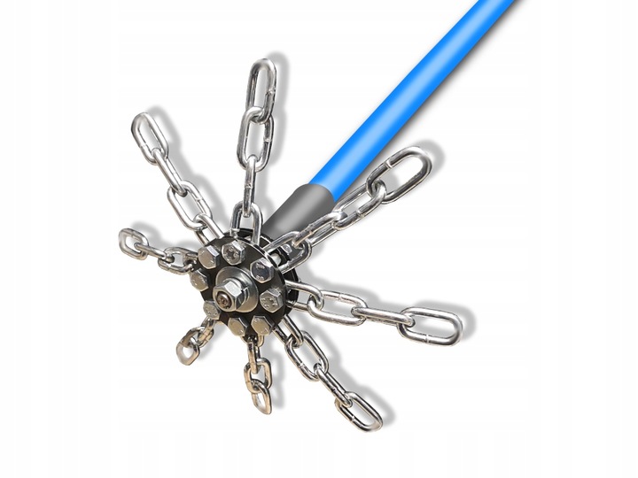 BARDZO MOCNY zestaw szczotka do czyszczenia komina TURBOSPINER 8m PEŁNY WAŁ