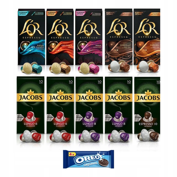 Kapsułki Jacobs L'OR do Nespresso(r)*100 kapsułek, 9+1 opakowanie GRATIS!