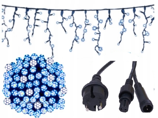 GIRLANDA ZEWNĘTRZNA 240LED 15M GRUBY ZIELONY KABEL FLESZ FLASH BŁYSK ISKRA