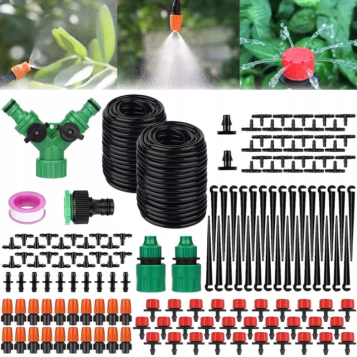 ZESTAW NAWADNIANIA AUTOMATYCZNEGO TRWANIKÓW KWIATÓW OGRODU SZKLARNI KURTYNA