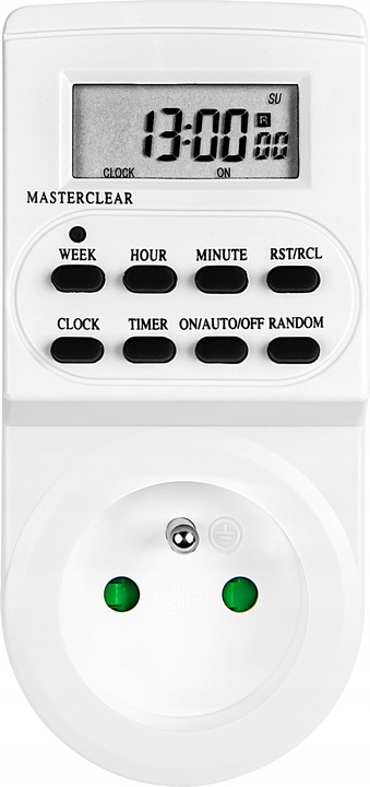 PROGRAMATOR CZASOWY ELEKTRONICZNY WŁĄCZNIK CYFROWY LCD WYŁĄCZNIK TIMER 7DNI