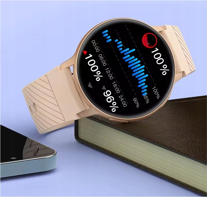 SMARTWATCH ZEGAREK DAMSKI POLSKIE MENU ROZMOWY WIADOMOŚCI 4 PASKI