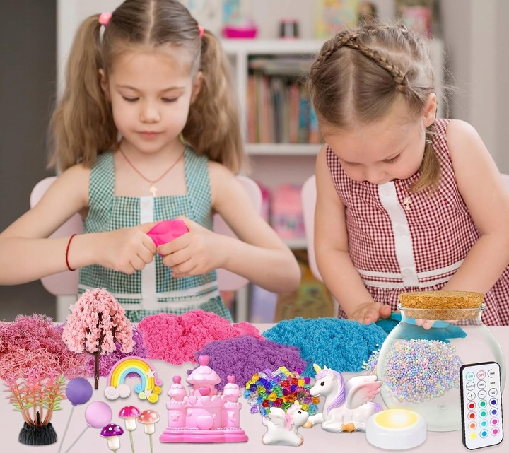 Zestaw Kreatywny Magiczne Terrarium Jednorożca DIY z Podświetleniem LED