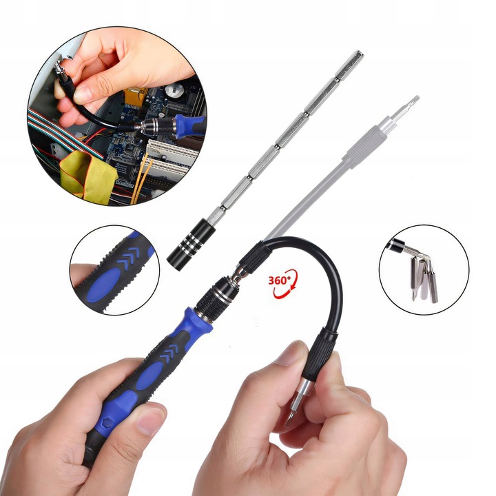 ZESTAW WKRĘTAKÓW ŚRUBOKRĘTÓW BITÓW PRECYZYJNE 75 ELEMENTÓW W ETUI