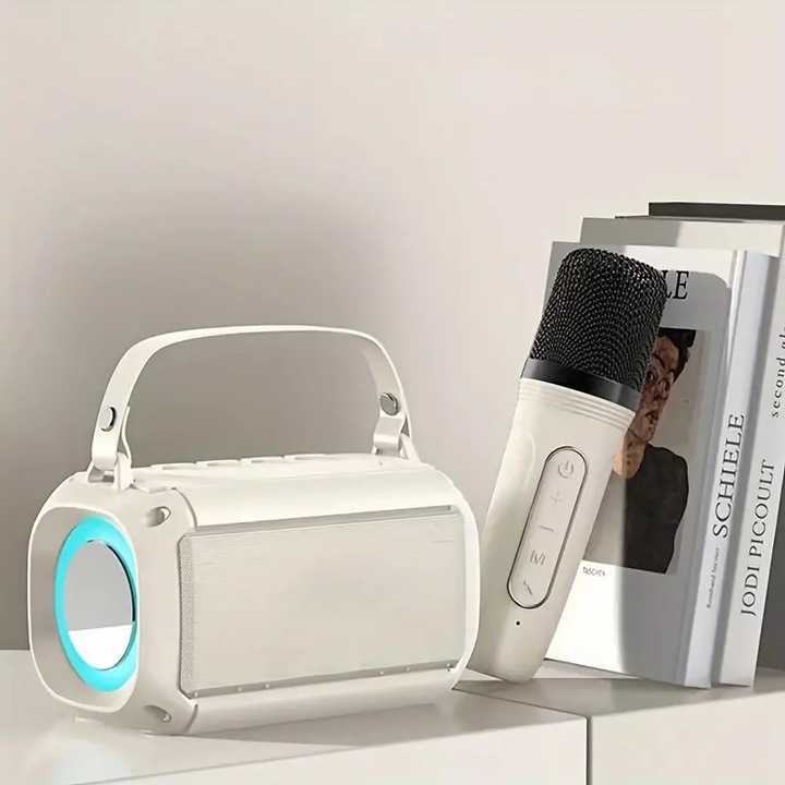MINI BEZPRZEWODOWY GŁOŚNIK BLUETOOTH + KARAOKE 2 MIKROFONY LED DLA DZIECKA