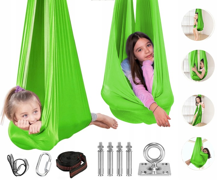 HUŚTAWKA DLA DZIECI HAMAK CHUSTA SENSORYCZNA AKROBATYCZNA JOGA + MOCOWANIE