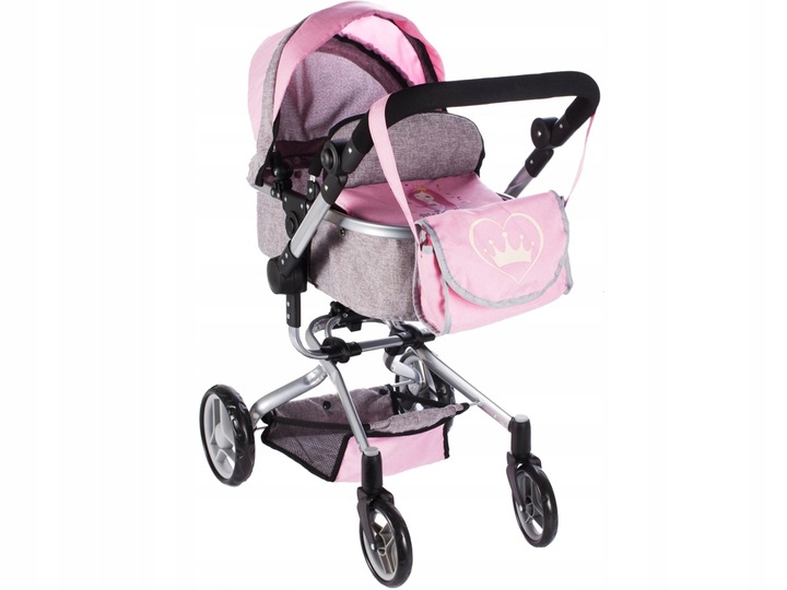 WÓZEK dla Lalek 2w1 Głęboki SPACERÓWKA GONDOLA Składany Princess + TORBA