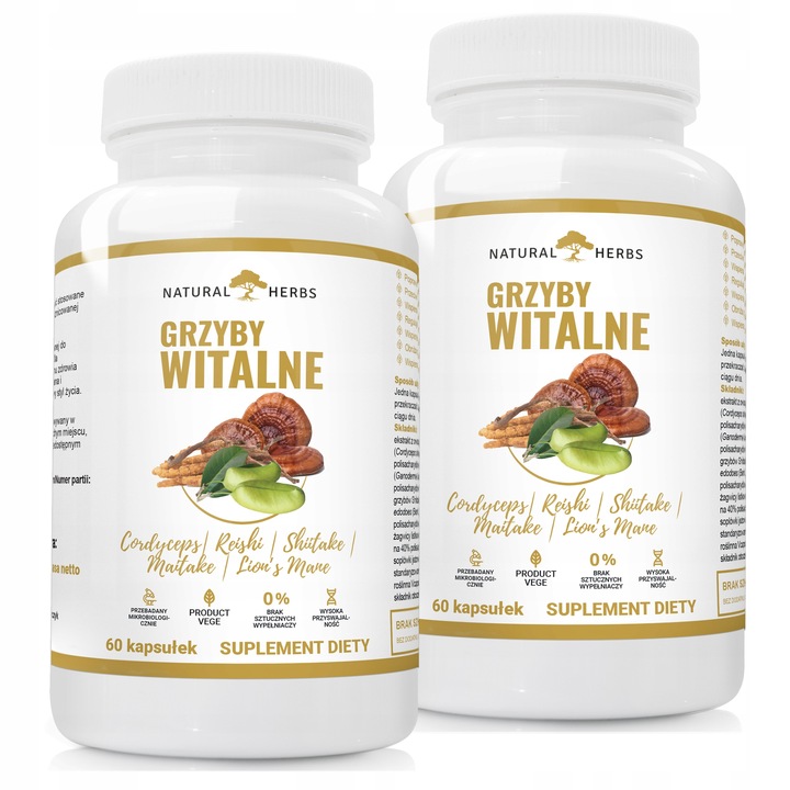 Maitake Lions Mane Shiitake Cordyceps Reishi 2x60k