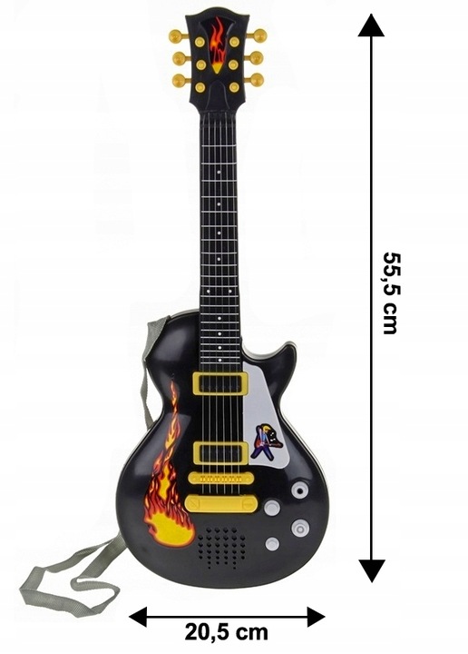 Gitara DLA DZIECI Elektryczna Na Baterie + Mikrofon Na Statywie + 6 melodii