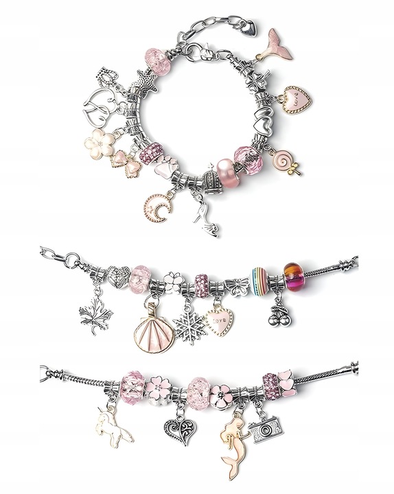 MEGA ZESTAW do Robienia BIŻUTERII Bransoletek Naszyjników Akcesoria ETUI