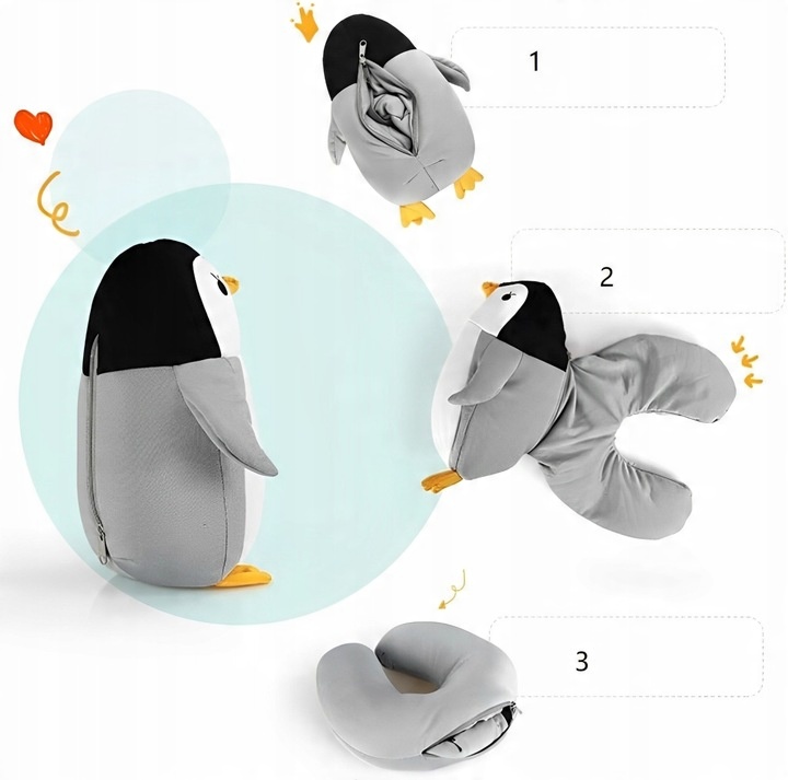 ROGAL Dla Dziecka PINGWIN Poduszka Podróżna Prezenty Dla Dzieci