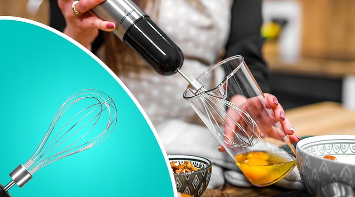 BLENDER WIELOFUNKCYJNY RĘCZNY ROZDRABNIACZ MOCNY 1200W Srebrny MIKSER