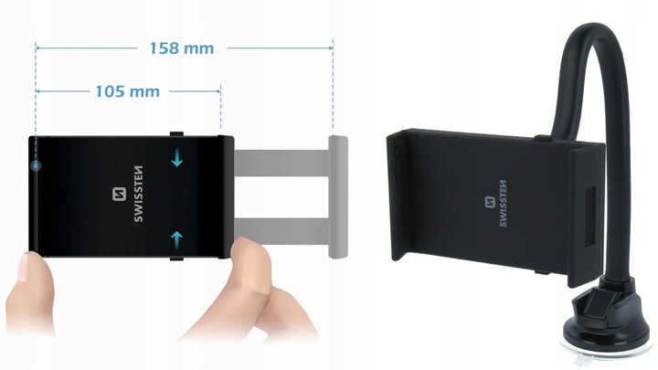 SWISSTEN Samochodowy uchwyt na tablet tel do 10"