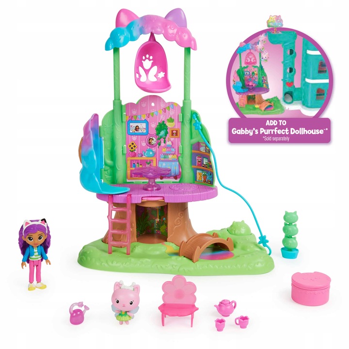 KOCI DOMEK GABI ZESTAW NA DRZEWIE Z HUŚTAWKĄ + FIGURKA WRÓŻKICIA I LALECZKA