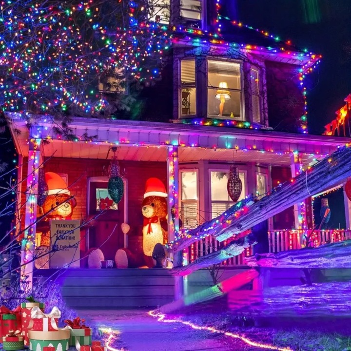 LAMPKI CHOINKOWE 500 LED ZEWNĘTRZNE WEWNĘTRZNE ŚWIĄTECZNE MULTIKOLOR MIX