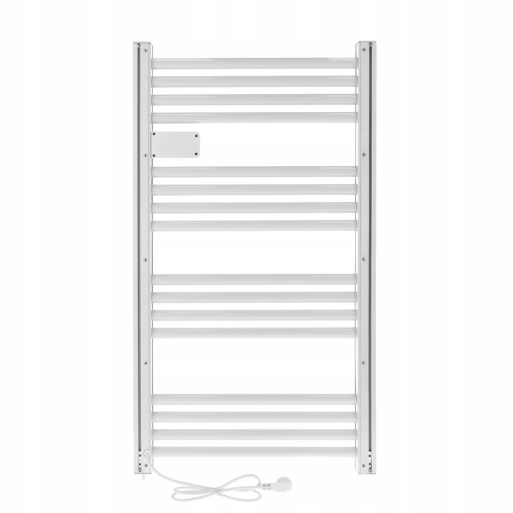 GRZEJNIK ŁAZIENKOWY ELEKTRYCZNY drabinka programator termostat BIAŁY 500W