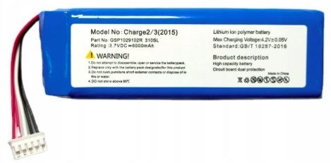 Nowa Bateria GSP1029102R Do JBL Charge 2 3 Wtyk 310SL 6000mAh
