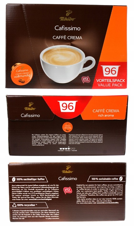 TCHIBO CAFISSIMO CAFFE CREMA VOLLMUNDIG 96kapsułki