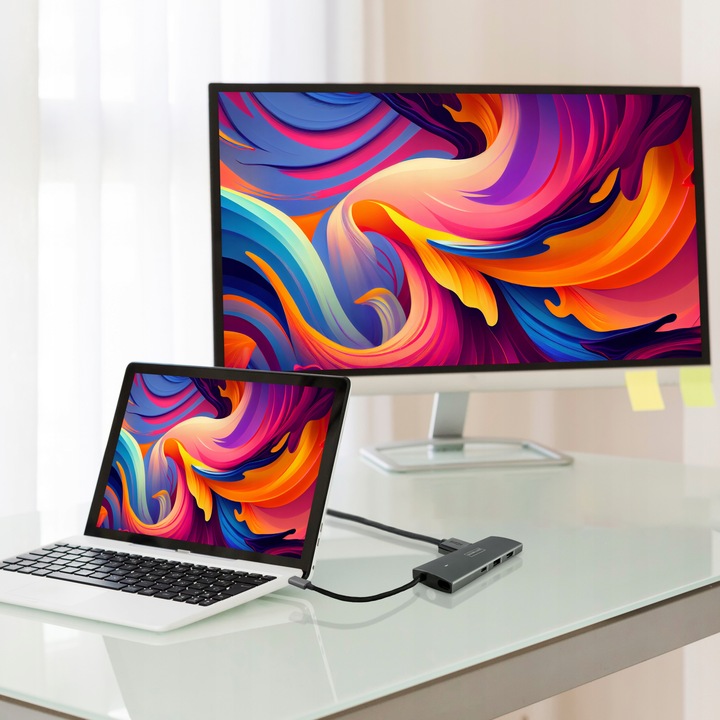 HUB USB-C Przejściówka ADAPTER 9w1 HDMI Gigabit Ethernet Macbook Pro Air M3