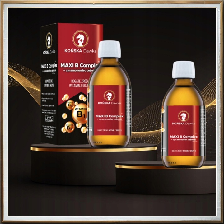 Witamina B B1B2 B3 KOŃSKA DAWKA Cynamonowiec cejloński MAXI B Complex