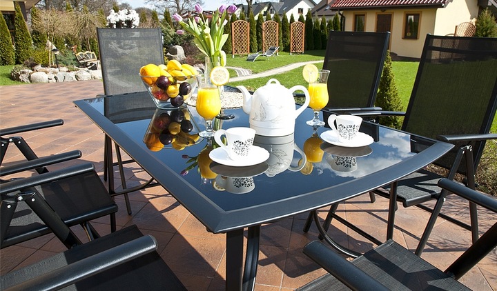 STÓŁ meble ogrodowe DUŻY 150x90 VERONA -CZARNY